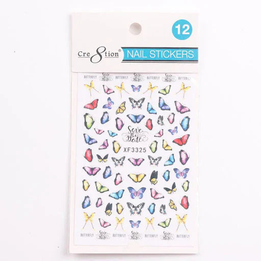 Cre8tion Nail Art Sticker Butterfly Style 12