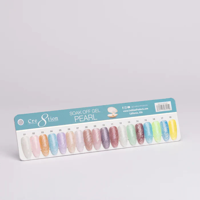 Cre8tion Color Chart - Pearl Gel 18 colors