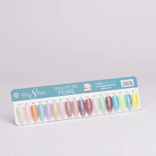 Cre8tion Color Chart - Pearl Gel 18 colors