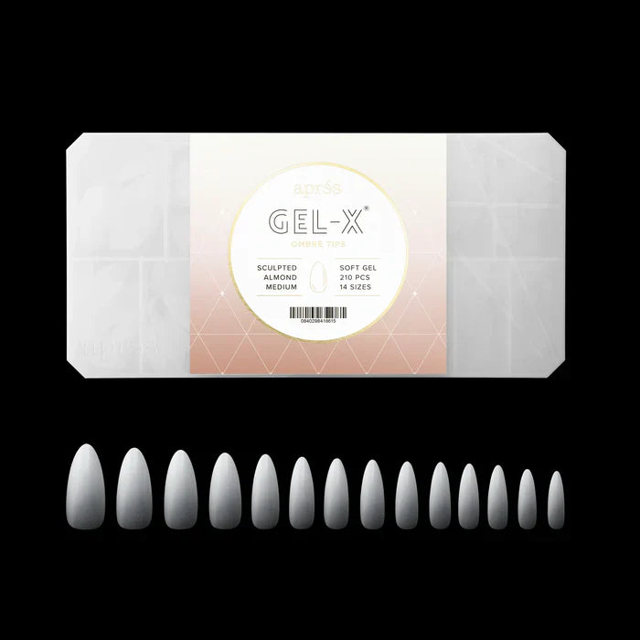 Apres Ombre Gel-X Tips - SCULPTED Almond Medium 210pcs