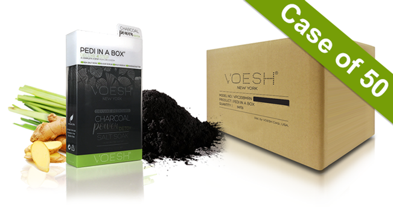 Voesh Case/50pks - Pedi 4 Step Deluxe - Charcoal Detox (VPC208CHL) #24552