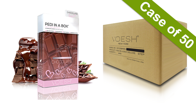 Voesh Case/50pks - Pedi 4 Step Deluxe - Chocolate Love (VPC208CHO) #20776