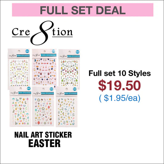 Cre8tion Nail Art Sticker Easter (10 Styles) Set