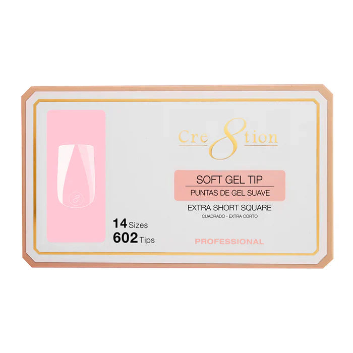 Cre8tion Soft Gel Tip - SQUARE Extra Short