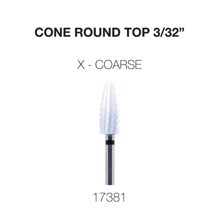 Cre8tion CERAMIC Cone Round Top Nail Filing Bit 3/32" X-Coarse