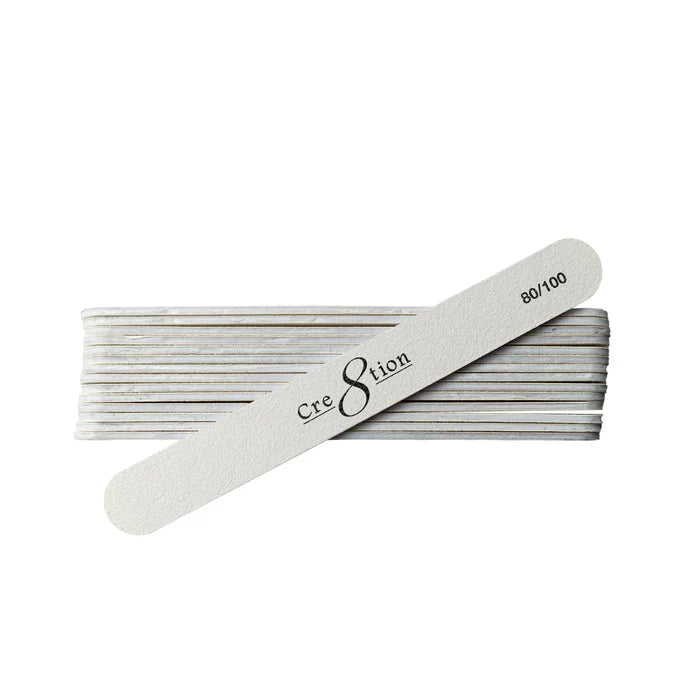 Cre8tion Nail File Plastic Center White Grit (50 pcs./pack)