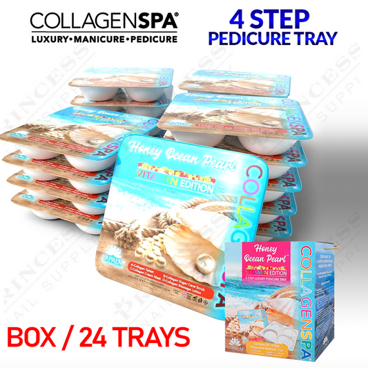 LP Collagen Spa 4 Step Pedi Tray Box/24 tray - Ocean Pearl