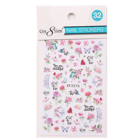 Cre8tion Nail Art Sticker Flower Style 32