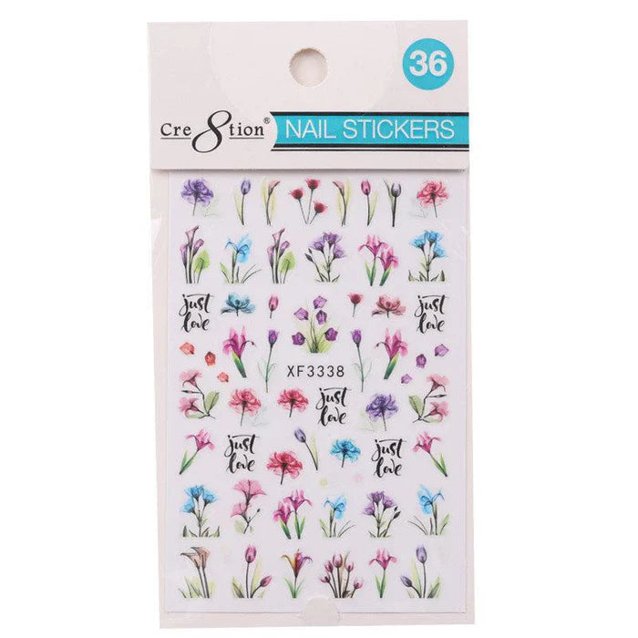 Cre8tion Nail Art Sticker Flower Style 36