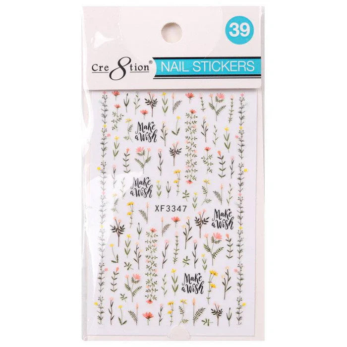 Cre8tion Nail Art Sticker Flower Style 39