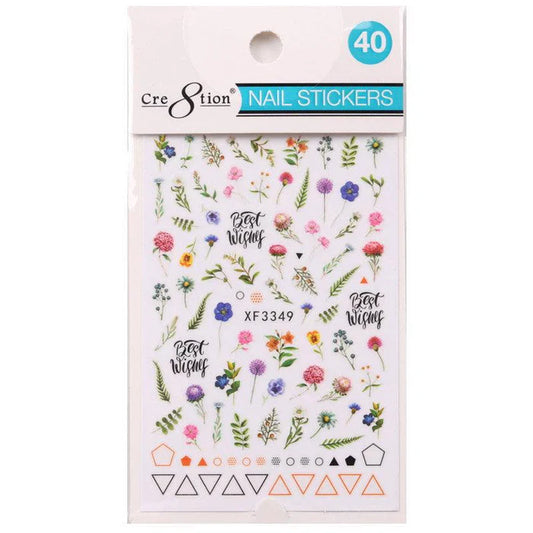 Cre8tion Nail Art Sticker Flower Style 40