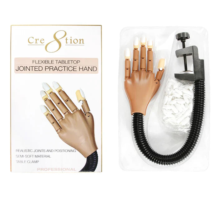 Cre8tion Flexible Tabletop Jointed Practice Hand with Long Clamp (NEW VERSION)