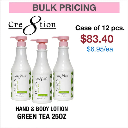 Cre8tion Hand & Body Lotion 25oz Green Tea 1 Case of 12 pcs