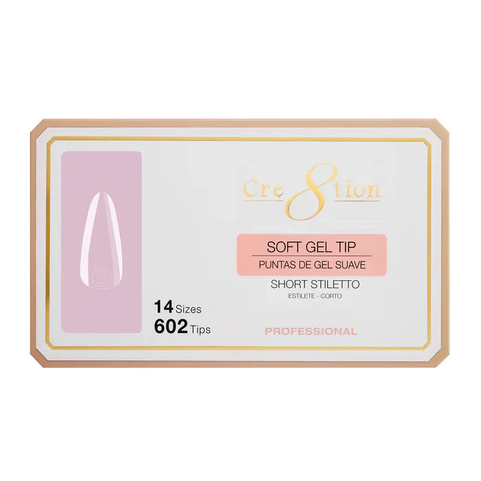 Cre8tion Soft Gel Tip - STILETTO Short