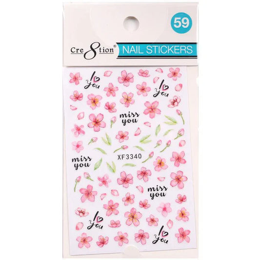 Cre8tion Nail Art Sticker Flower Style 59