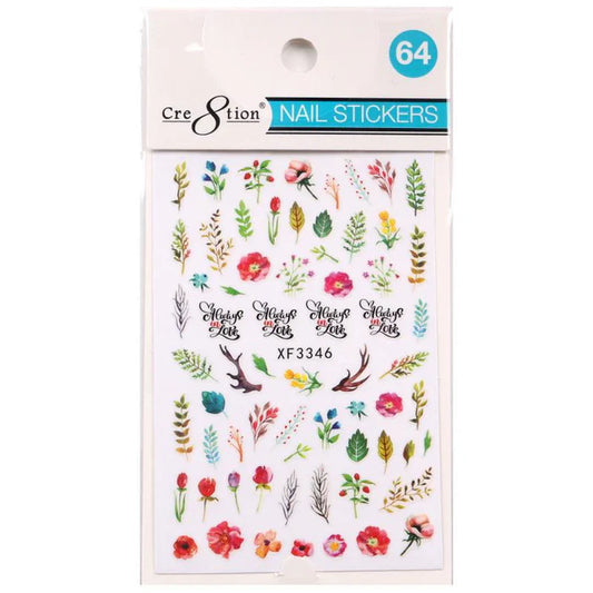 Cre8tion Nail Art Sticker Flower Style 64