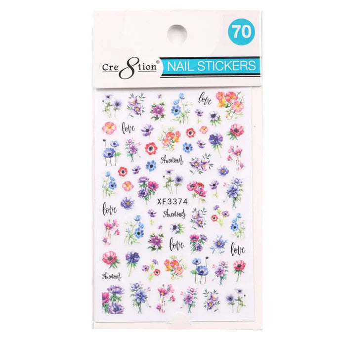 Cre8tion Nail Art Sticker Flower Style 70