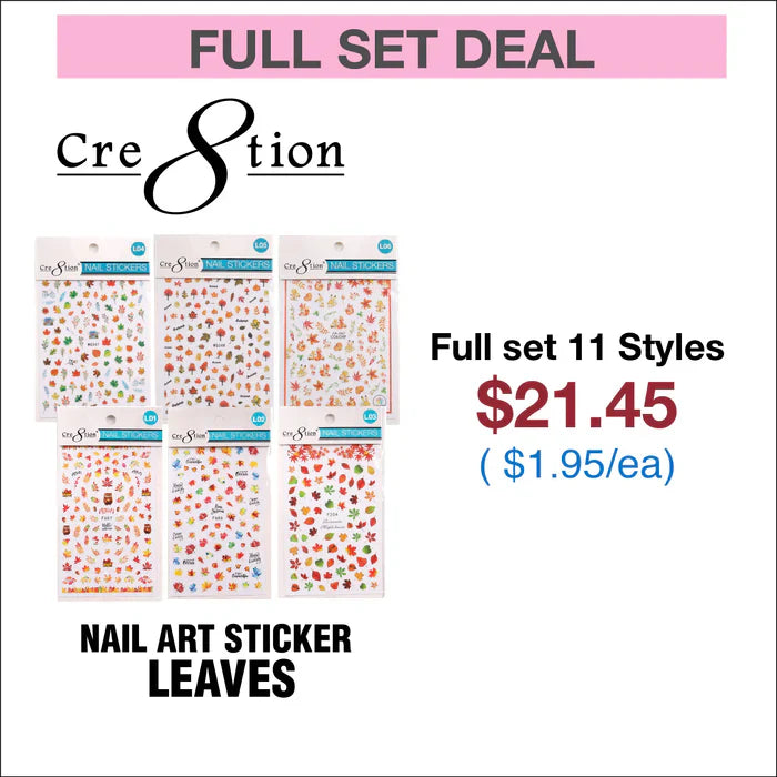 Cre8tion Nail Art Sticker Leaves (11 Styles)