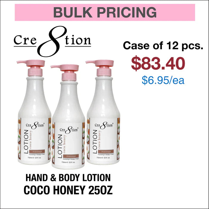 Cre8tion Hand & Body Lotion 25oz Coco Honey 1 Case of 12 pcs