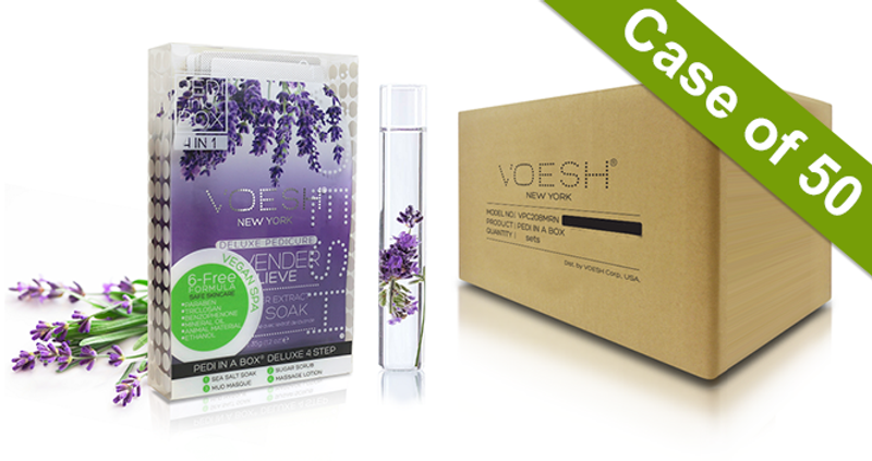 Voesh Case/50pks - Pedi 4 Step Deluxe - Lavender Relieve (VPC208LVR) #24031