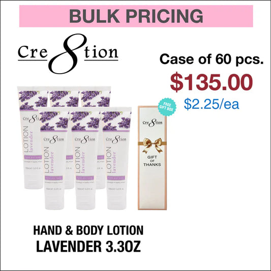 Cre8tion Hand & Body Lotion 3.3oz - Case of 60 Lavender