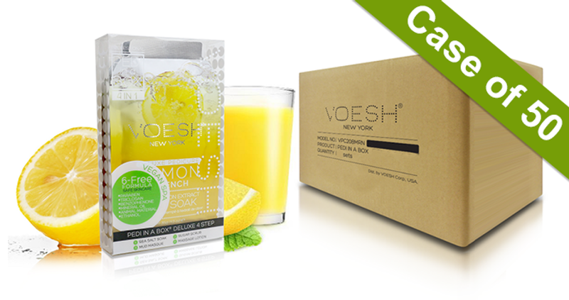 Voesh Case/50pks - Pedi 4 Step Deluxe - Lemon Quench (VPC208LMN) #24033