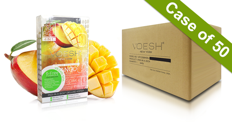 Voesh Case/50pks - Pedi 4 Step Deluxe - Mango Delight (VPC208MNG) #24038