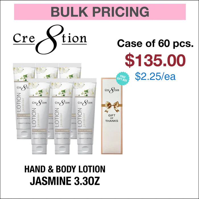 Cre8tion Hand & Body Lotion 3.3oz - Case of 60 Jasmine