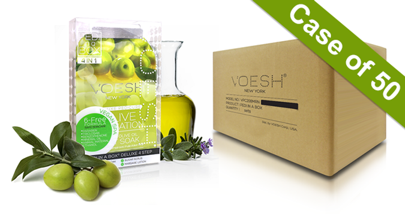 Voesh Case/50pks - Pedi 4 Step Deluxe - Olive Sensation (VPC208OLV) #24032