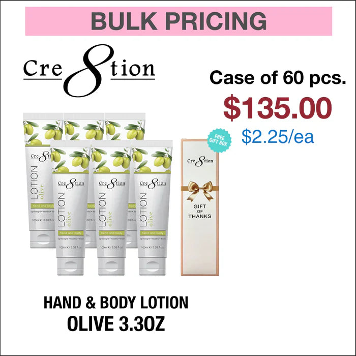 Cre8tion Hand & Body Lotion 3.3oz - Case of 60 Olive