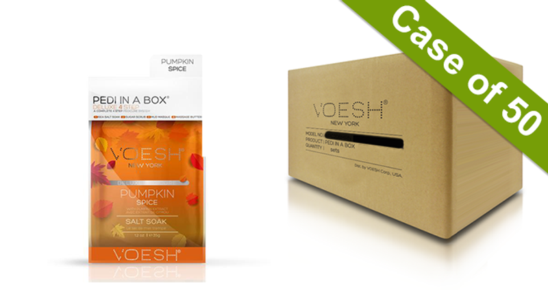 Voesh Case/50pks - Pedi 4 Step Deluxe - Pumpkin Spice (VPC208PKS) #14744