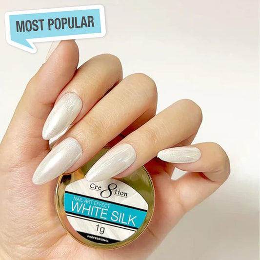 Cre8tion White Silk Chrome Nail Art Effect 1g