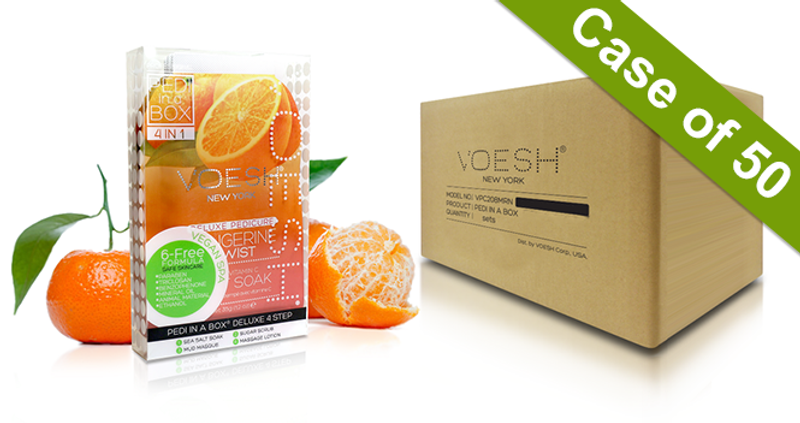 Voesh Case/50pks - Pedi 4 Step Deluxe - Tangerine Twist (VPC208TGN) #24035