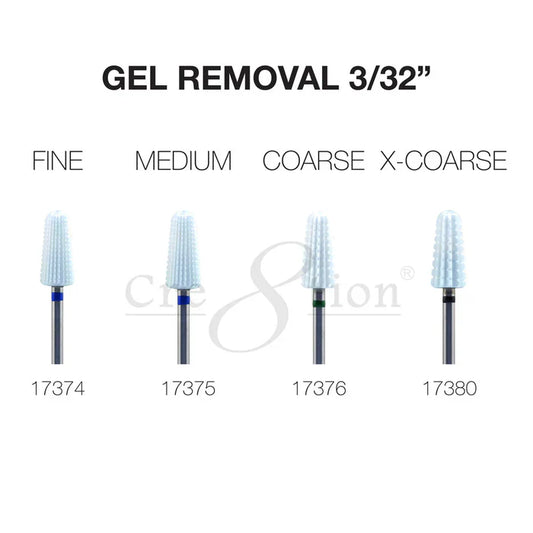 Cre8tion CERAMIC Gel Removal Nail Filing Bit 3/32" - Set