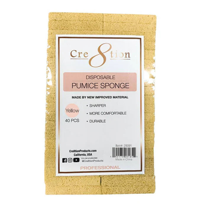 Cre8tion Disposable New Sharper Pumice Sponge Yellow