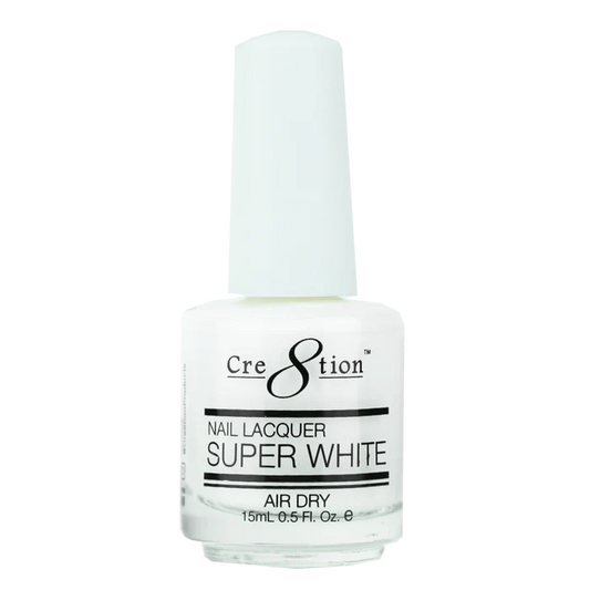 Cre8tion Nail Lacquer SUPER WHITE Air Dry 0.5oz