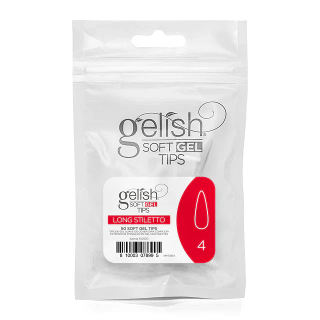 Gelish Soft Gel Tips - Long Stiletto 50 CT Refill - #4