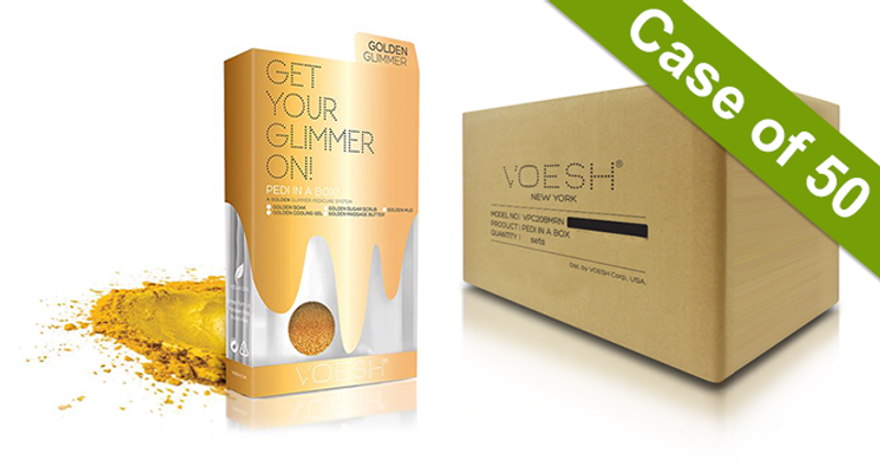 Voesh Case/50pks - Pedi 5 Step Glimmer - Golden (VPC507GLD) #21371