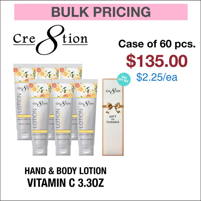 Cre8tion Hand & Body Lotion 3.3oz - Case of 60 Vitamin C