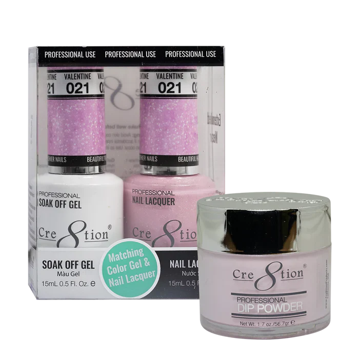 Cre8tion Trio Matching Colors (3pc) - 021 Valentine (Glitter)