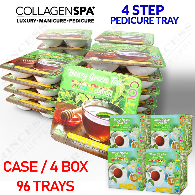 LP Collagen Spa 4 Step Pedi Tray Case/4 box/96 trays - Green Tea