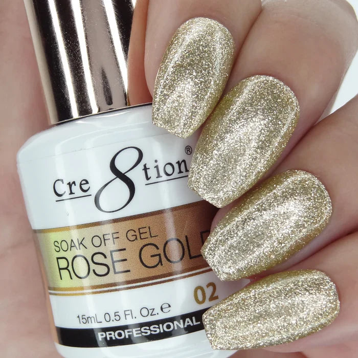 Cre8tion Rose Gold Soak Off Gel 0.5oz 02