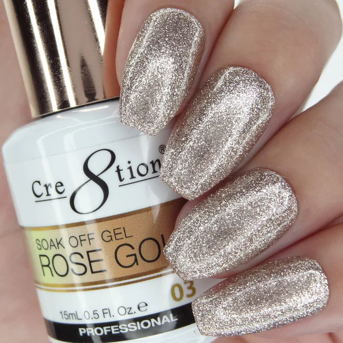 Cre8tion Rose Gold Soak Off Gel 0.5oz 03