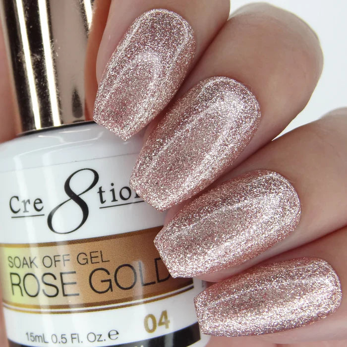 Cre8tion Rose Gold Soak Off Gel 0.5oz 04