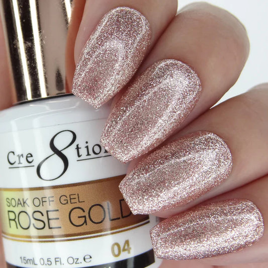 Cre8tion Rose Gold Soak Off Gel 0.5oz 04