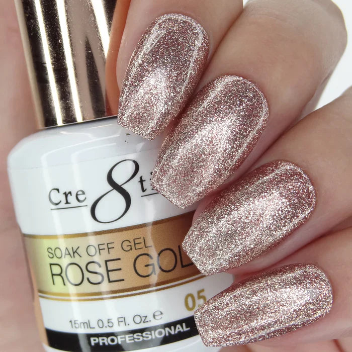 Cre8tion Rose Gold Soak Off Gel 0.5oz 05