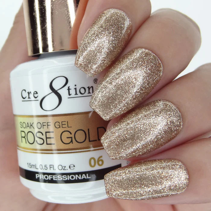 Cre8tion Rose Gold Soak Off Gel 0.5oz 06