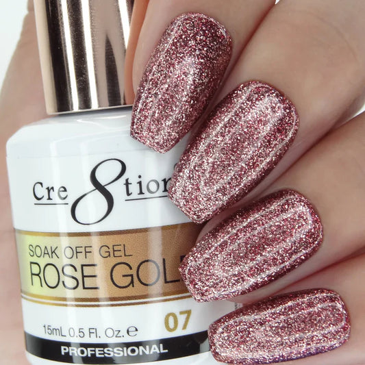 Cre8tion Rose Gold Soak Off Gel 0.5oz 07