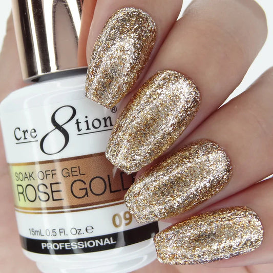 Cre8tion Rose Gold Soak Off Gel 0.5oz 09