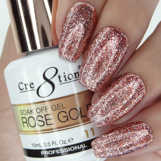 Cre8tion Rose Gold Soak Off Gel 0.5oz 11